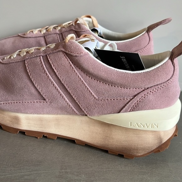 Lanvin Bumper Pink Suede Sneakers - Picture 9 of 11